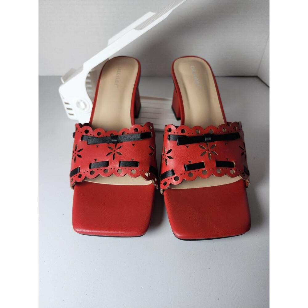 Elegant Red Women's Heels, Size 11